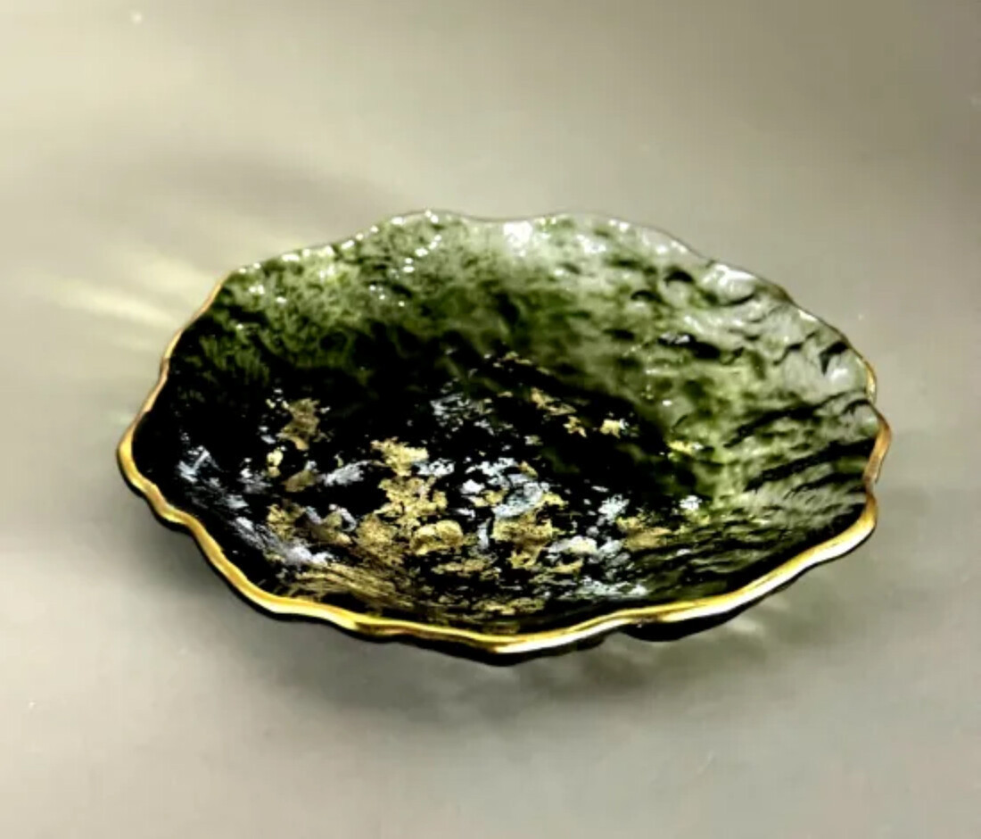 豆皿 口金ロック グラデーショングリーン ［NF164］