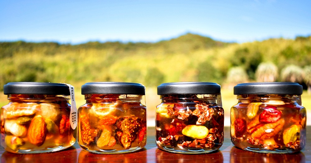 ナッツ・ドライフルーツの蜂蜜漬 峠プレミアム4種セット【萌】【映】【玄】【爛】 【SW59】