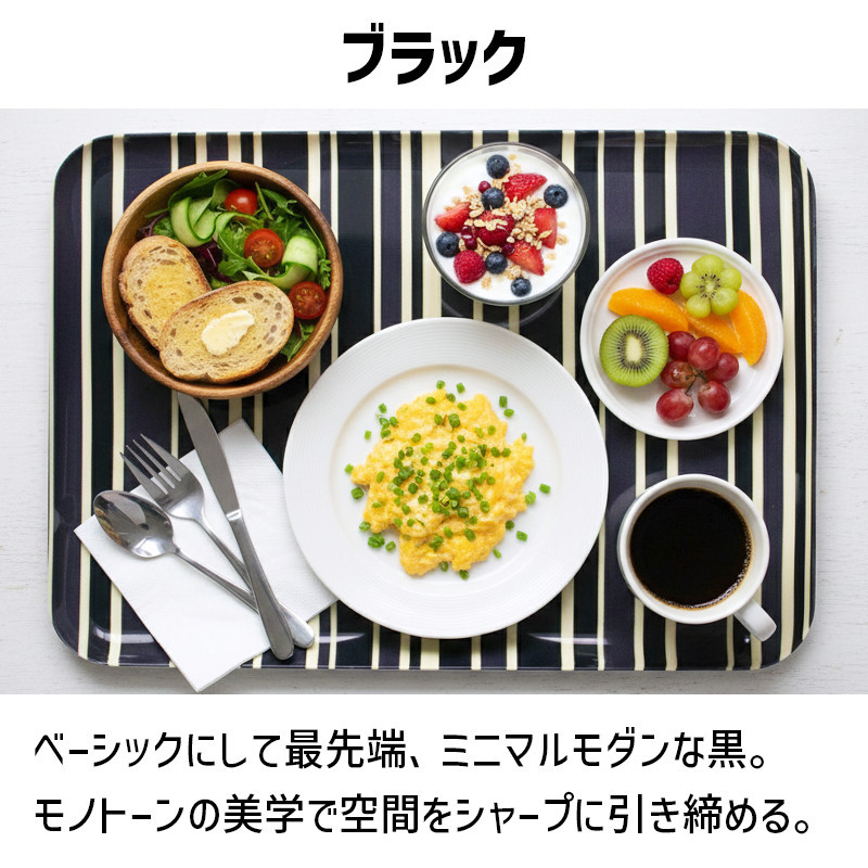 TATSU-CRAFT マグネットトレー M 33cm トリノストライプ BK ブラック すべり止め付き ［Tk1086］