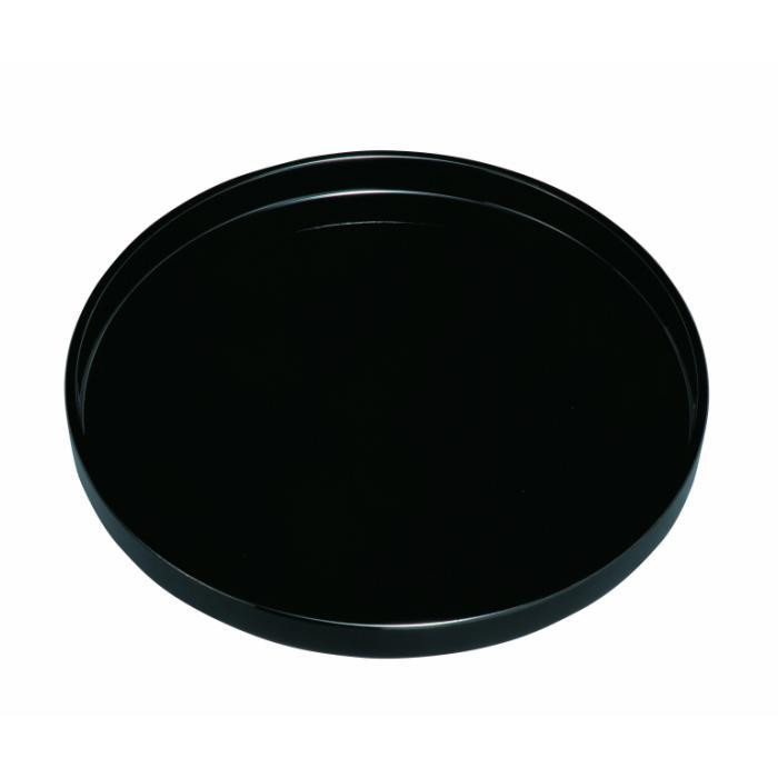 切立丸盆 27cm 黒 両面塗 研き仕上げ ［YG445］