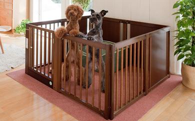 ペット用木製サークル『ペットサークル F 60 XL（ブラウン色）』【KR5】