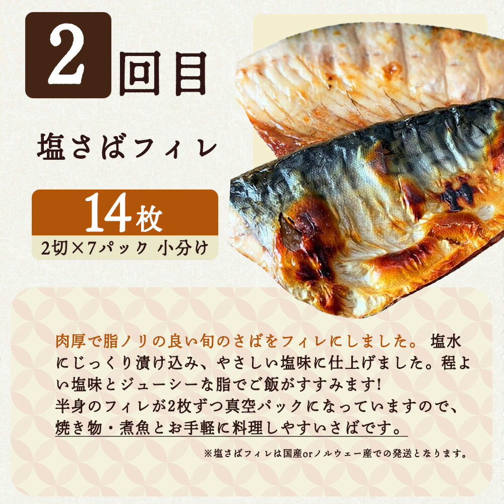 G60-T40_【定期便 全3回】魚鶴商店が選ぶ人気お魚I(銀鮭切身