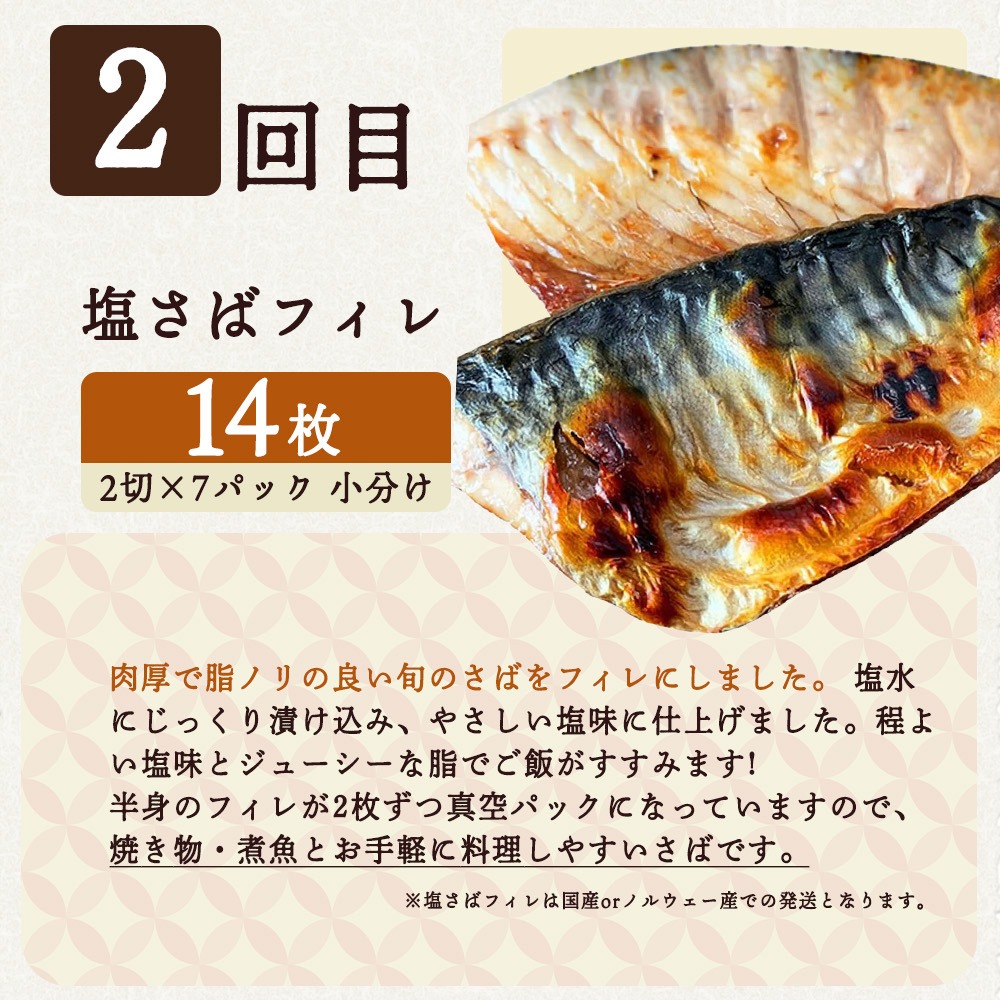 G60-T41_【定期便 全4回】魚鶴商店が選ぶ人気お魚J(銀鮭切身