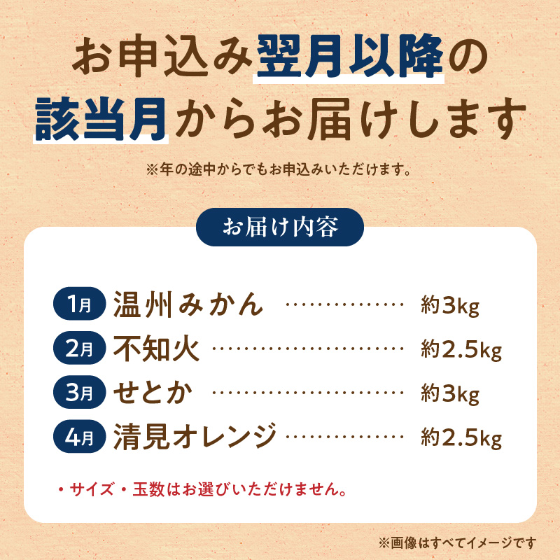 G60-T99_【定期便 全4回】紀州和歌山産旬の柑橘セット(みかん