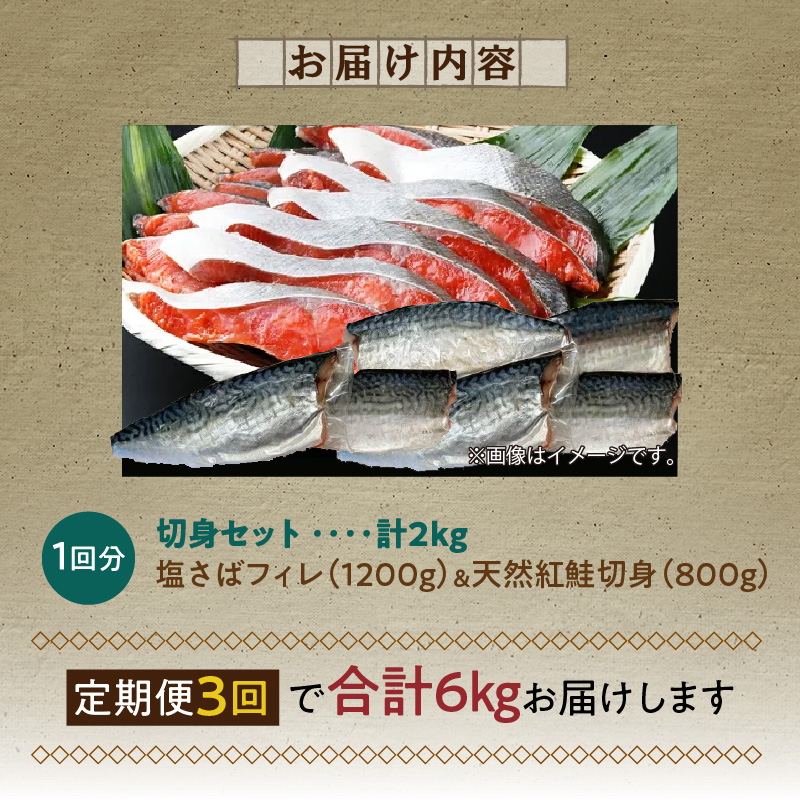 G60-T54_【定期便　全3回】人気の2種塩さば＆紅鮭切り身セッ
