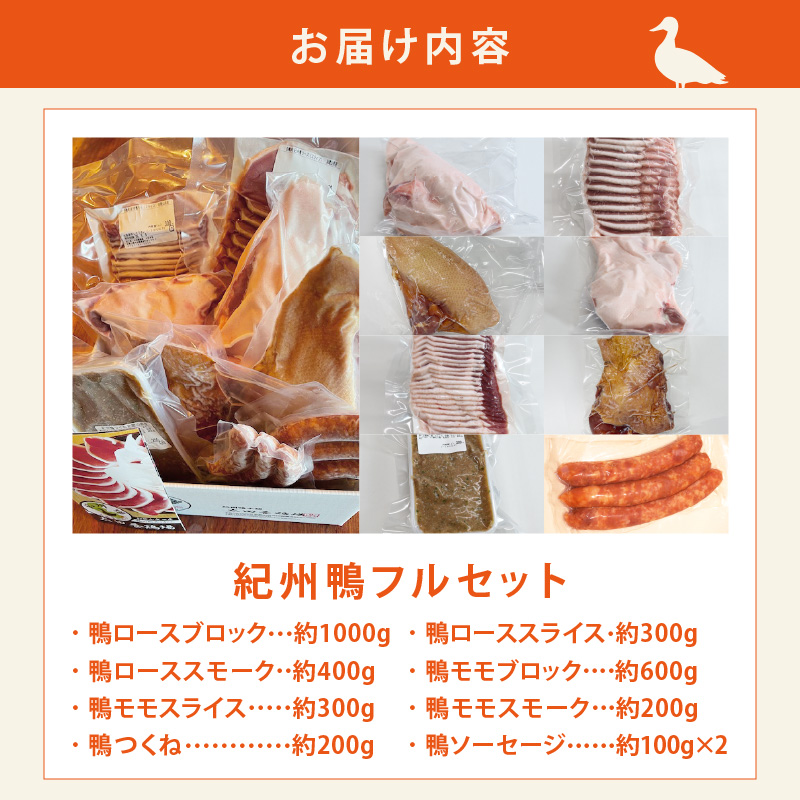 AK7003_紀州鴨フルセット（ロースブロック・スライス・スモ