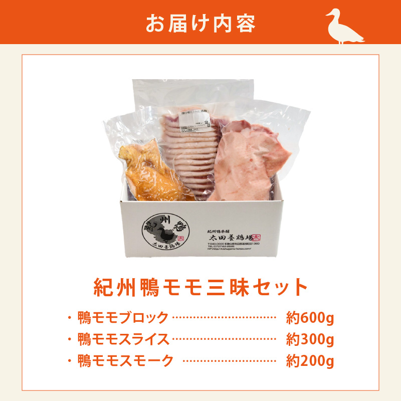 AK7005_紀州鴨セット（モモブロック約600g モモスライス約300g 