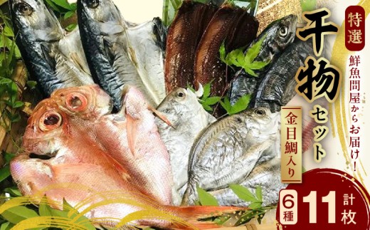 AD6002n_鮮魚問屋の 特選 干物セット金目鯛入り(6種11枚)【魚