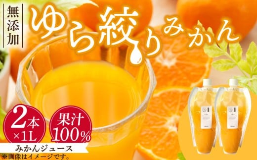 DG6016n_みかんジュース 1L × 2本「ゆら絞りみかん 無添加」