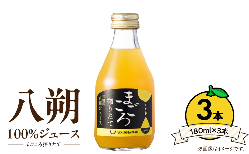 ZE6388n_【まごころ搾りたて】八朔 100%ジュース 180ml × 3本 贈