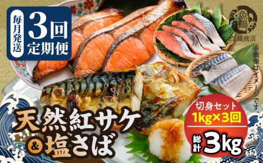 G60_T53_【定期便　全3回】人気の2種塩さば＆紅鮭切り身セッ