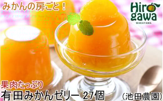 有田 みかんゼリー 27個 果肉たっぷり / 温州みかん ゼリー 柑橘 和歌山 ※北海道・沖縄・離島への配送不可 【ikd101-mik-27】