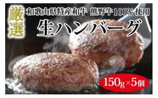 ▼特選黒毛和牛 熊野牛 生ハンバーグ５個 【mtf305-na-5】