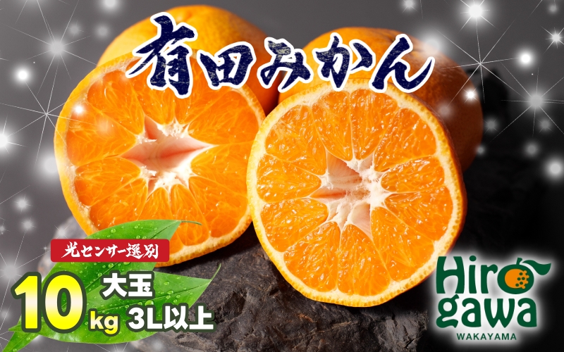有田 みかん 大玉3L以上 10kg 光センサー / 温州みかん 有田みかん 甘い 和歌山 柑橘 ※11月中旬～12月下旬に順次発送 ※北海道・沖縄・離島地域は発送不可 【nuk004-l-10A】