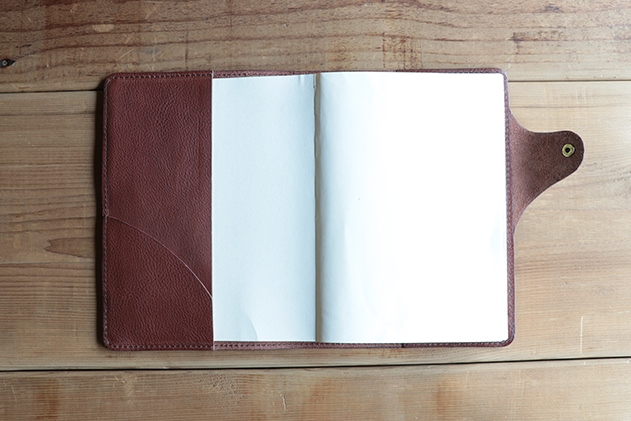 レザー手帳カバー（cousin A5）【ブラウン】 イタリアンレザーカバー