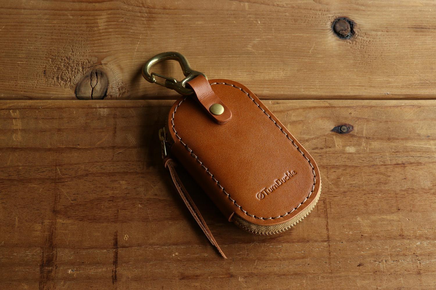 ラウンドファスナーキーケース【ライトブラウン】