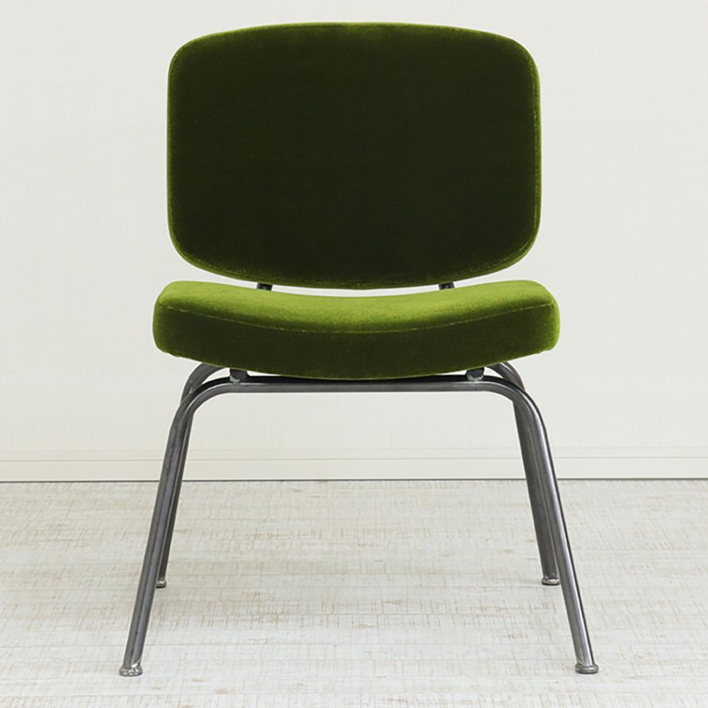 アイアンモケットダイニングチェア【グリーン】