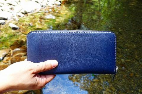 【職人手縫い】和歌山日本鹿革長財布 深森（緑色）