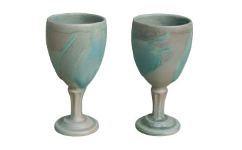 ペア　洋酒杯（練上手）
