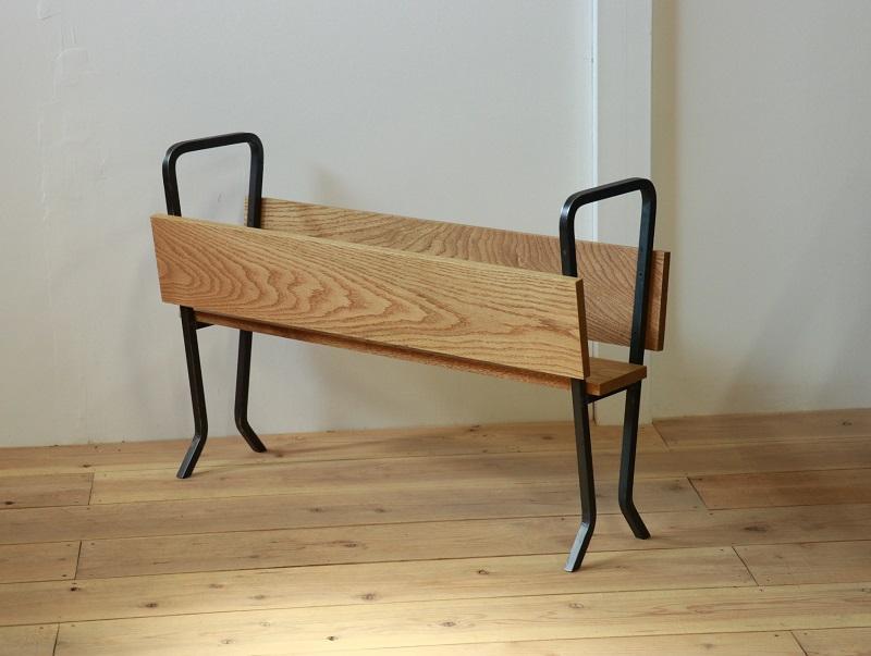 家具 アイアンとオークのプランター カバン置き