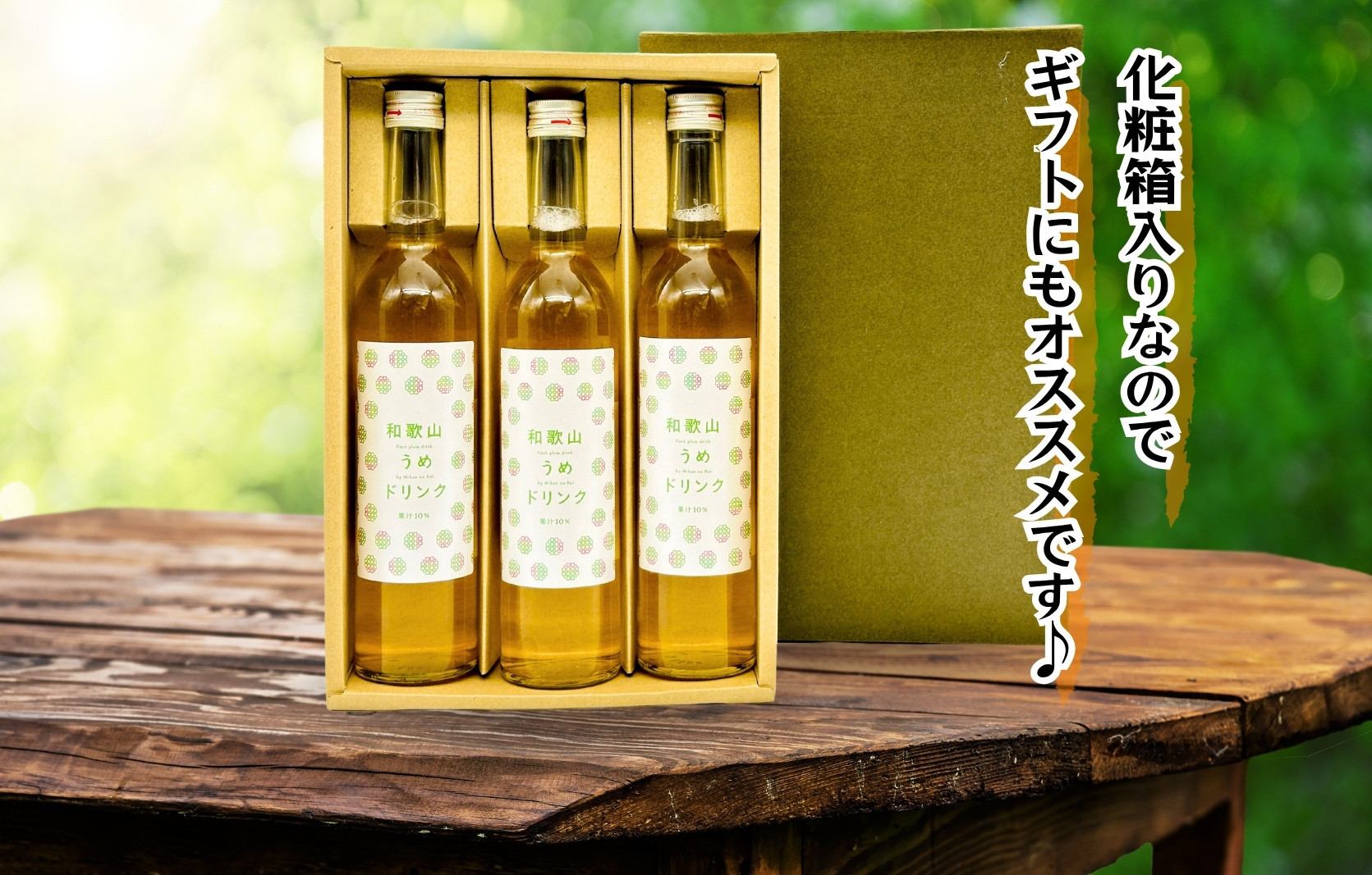 和歌山のうめドリンク 500ml × 3本  和歌山産 紀州の梅使用 無添加 ストレート 【みかんの会】