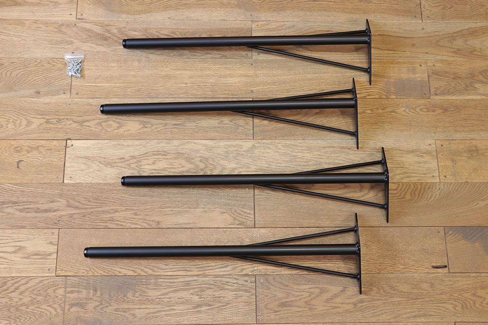 角度付テーブルリメイク用鉄脚4本セット つや消し黒