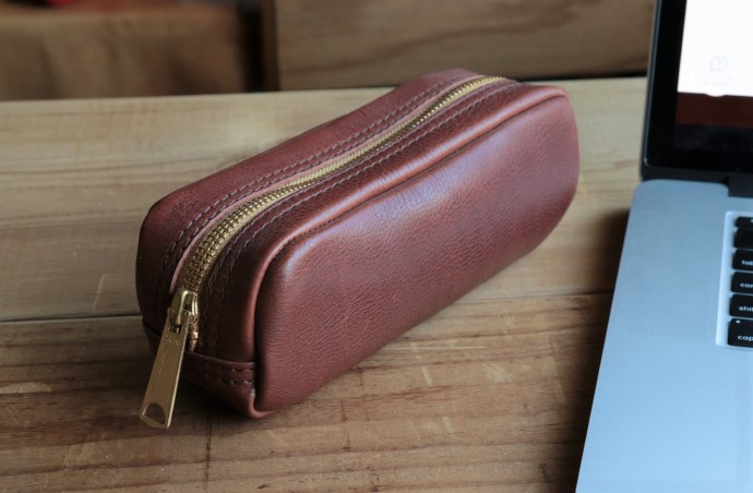 イタリアンレザーペンケース（筆箱） 【ブラウン】