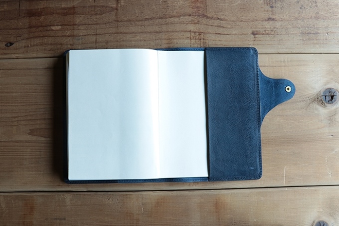 レザー手帳カバー（cousin A5）【ネイビー】イタリアンレザーカバー