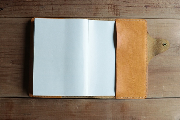 レザー手帳カバー（cousin A5）【イエロー】 イタリアンレザーカバー