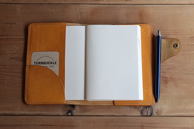 レザー手帳カバー（文庫本A6サイズ）【イエロー】イタリアンレザーカバー