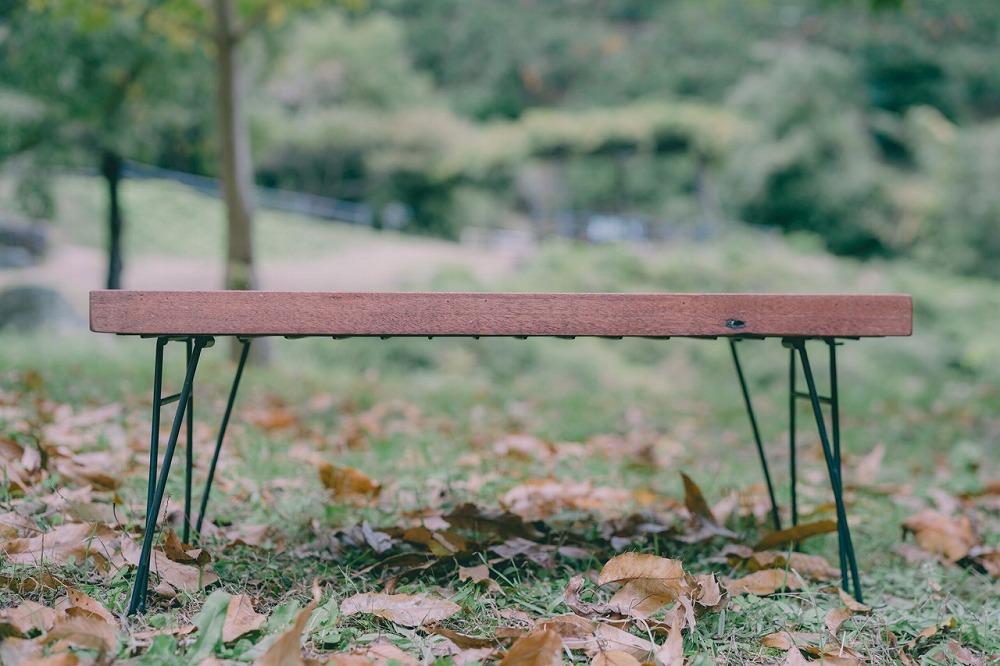 アウトドア用【ヘキサゴン柄天板】キャンプテーブル（SIL CAMP）