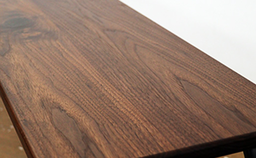 【艶消しブラック】高級ブラックウォルナット無垢材のアイアンベンチ