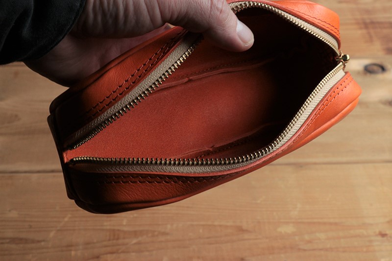 イタリアンレザーペンケース（筆箱） 【オレンジ】
