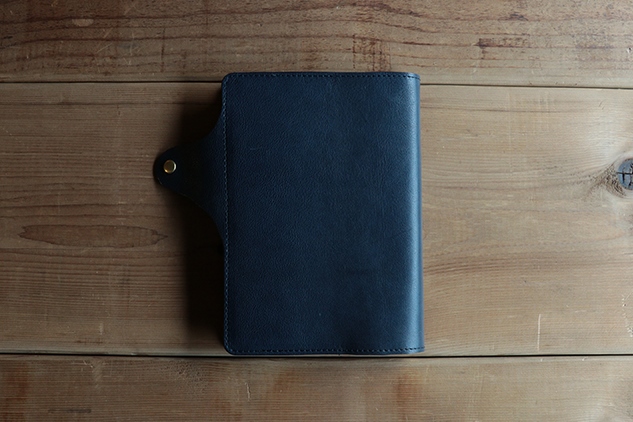 レザー手帳カバー（cousin A5）【ネイビー】イタリアンレザーカバー