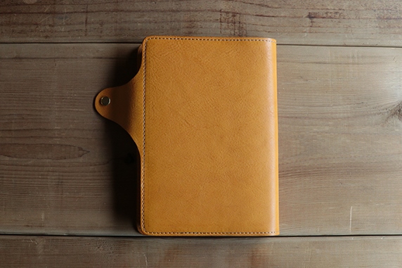 レザー手帳カバー（cousin A5）【イエロー】 イタリアンレザーカバー
