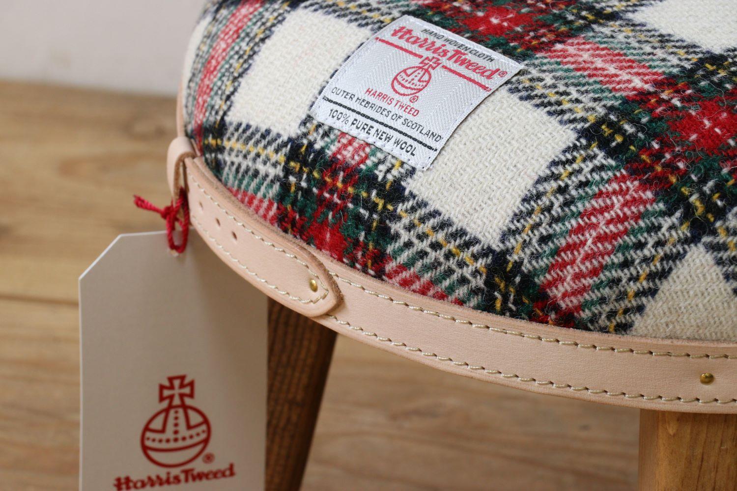 まぁるいスツール【イタリアンチェック】 子供 椅子イスキッズ HARRIS TWEED（ハリスツイード）家具