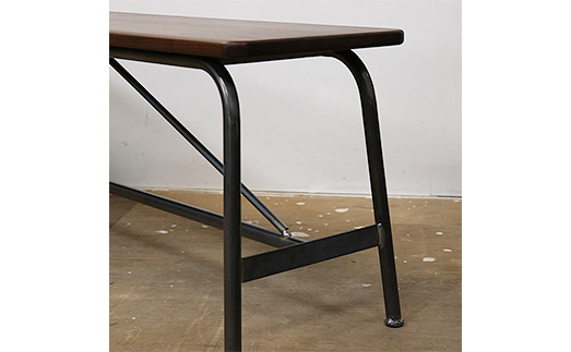 【艶消しブラック】高級ブラックウォルナット無垢材のアイアンベンチ