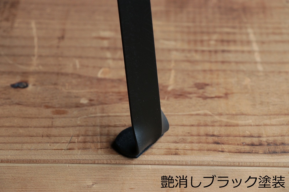 カウンターチェア(SEAT300)木材：ホワイトオーク材×フレーム：2液ウレタン塗装　艶消し黒 アンティーク風インダストリアルアイアン