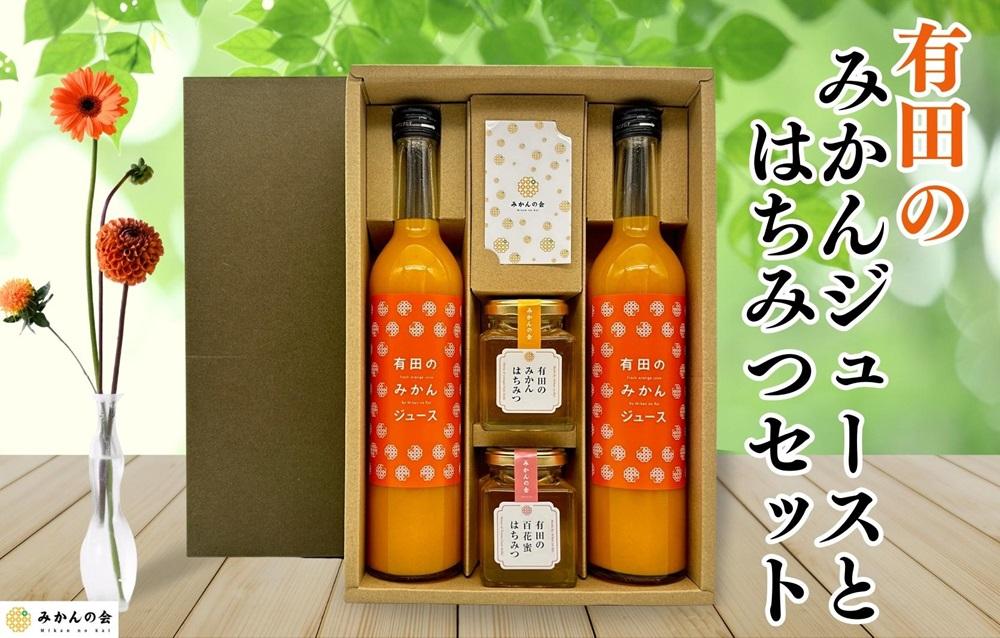 みかんジュース (500ml×2本) と はちみつ ( みかん蜂蜜・百花蜂蜜 各210g) セット 和歌山県産 産地直送 【みかんの会】