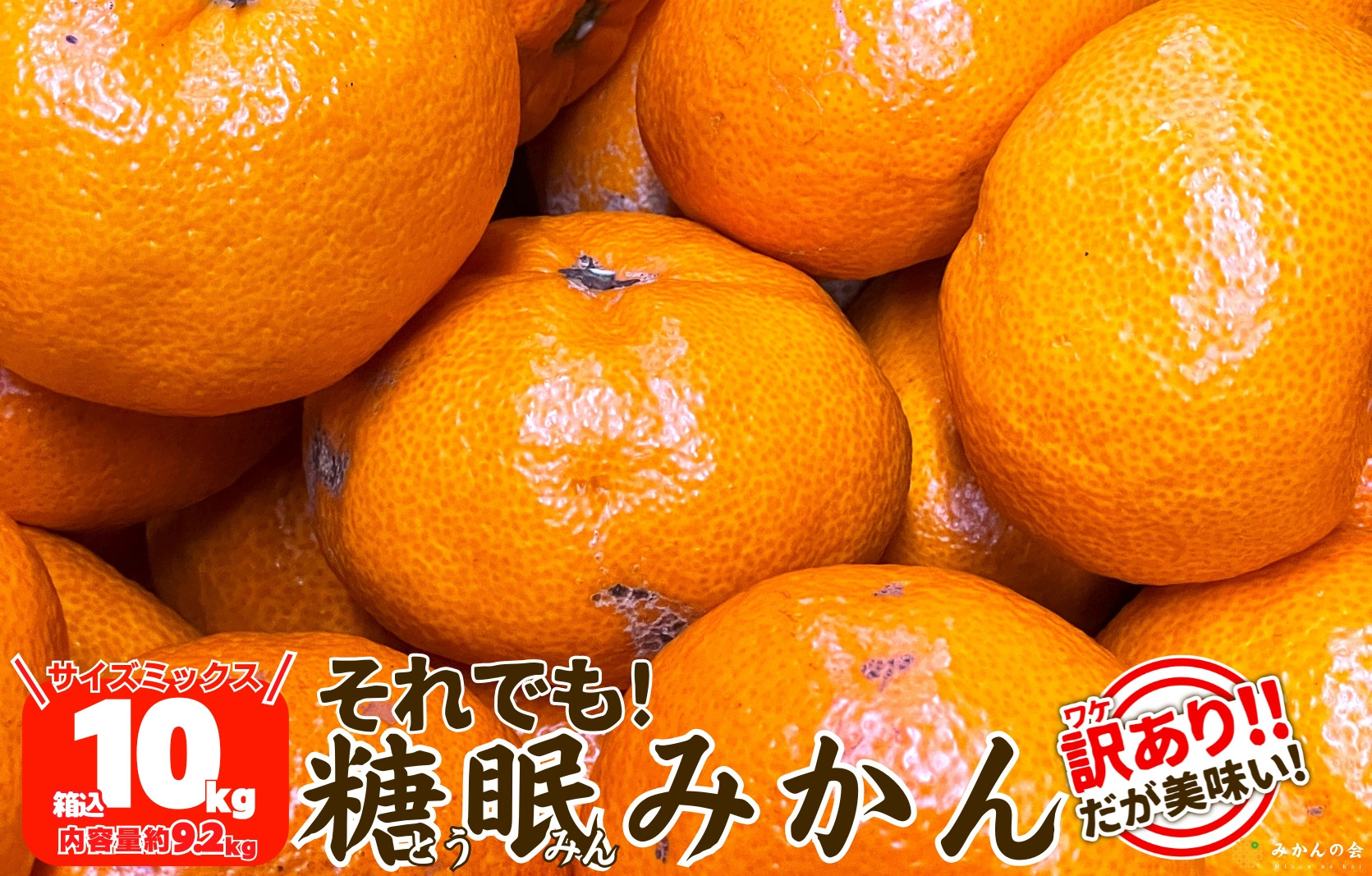 ［先行予約］訳あり それでも 熟成みかん 箱込10kg ( 内容量 9.2kg ) サイズミックス Ｂ品 有田みかん 和歌山県産 産地直送 家庭用 【みかんの会】
