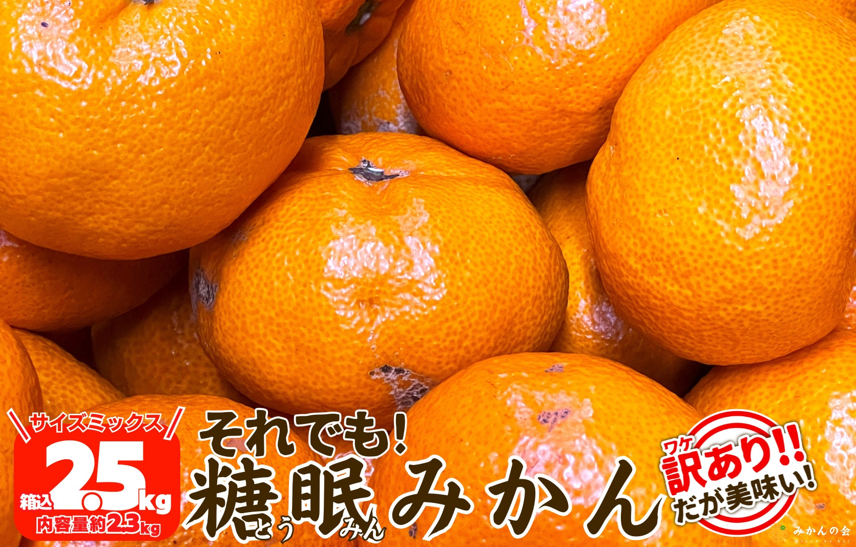 ［先行予約］訳あり それでも 熟成みかん 箱込2.5kg ( 内容量 2.3kg ) サイズミックス Ｂ品 有田みかん 和歌山県産 産地直送 家庭用 【みかんの会】