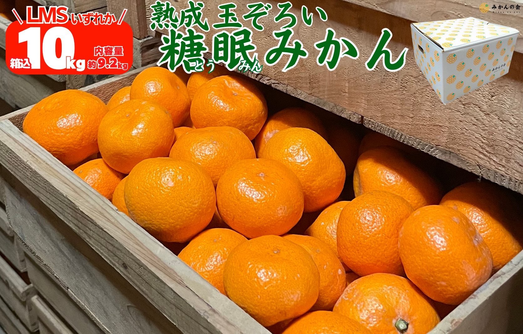 ［先行予約］熟成 みかん 箱込10kg ( 内容量 9.2kg ) SMLサイズのいずれか 秀品 優品 混合 和歌山県産 産地直送 贈答用 ［みかんの会］