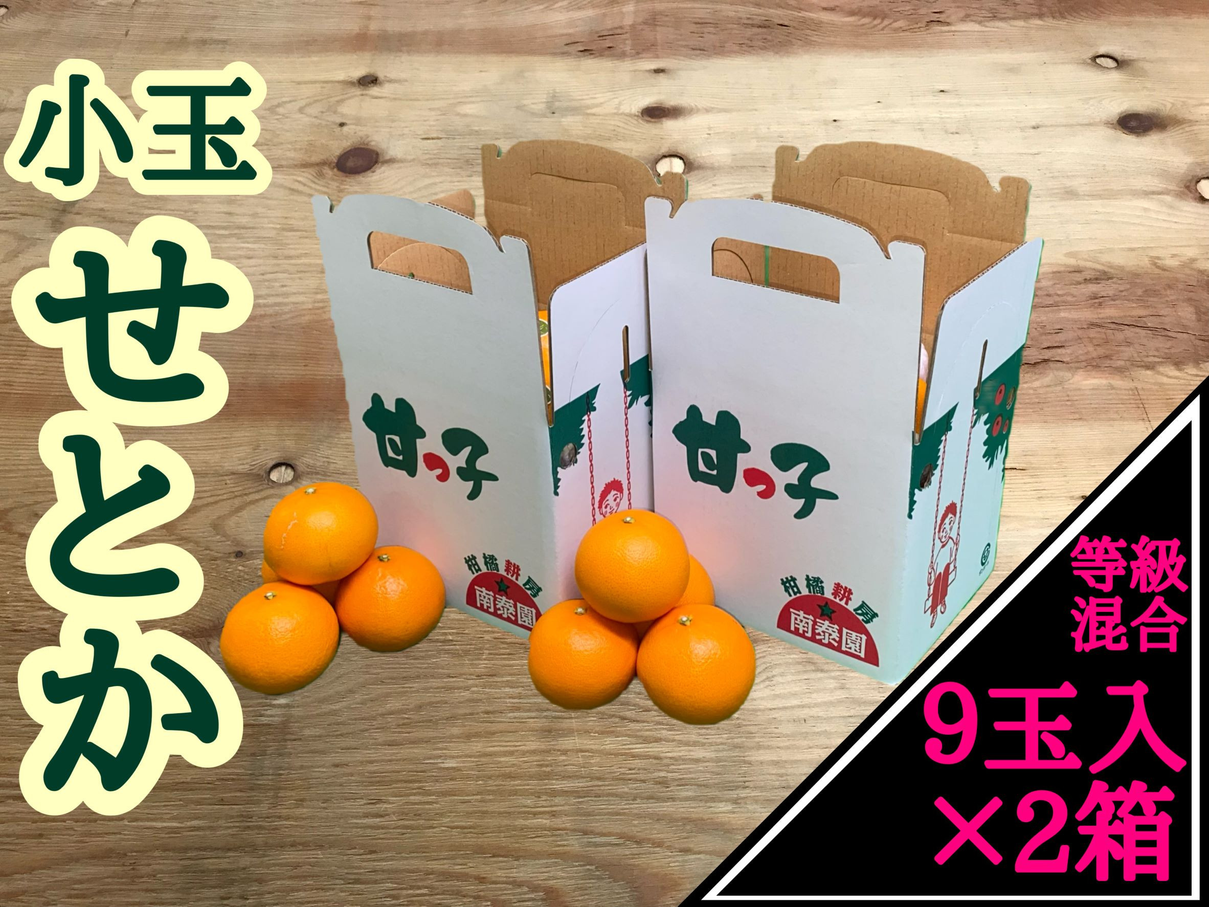［2箱セット］甘っ子 小玉 ハウス せとか 9玉入 × 2箱 手さげ箱 南泰園