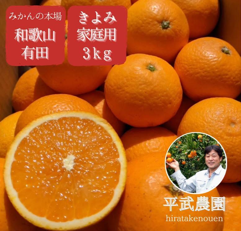 農家直送！きよみオレンジ家庭用3kg［平武農園］～蛍飛ぶ町から旬の便り～［2025年3月中旬～4月下旬頃発送予定］