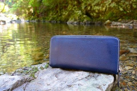 【職人手縫い】和歌山日本鹿革長財布　漆黒（黒色）