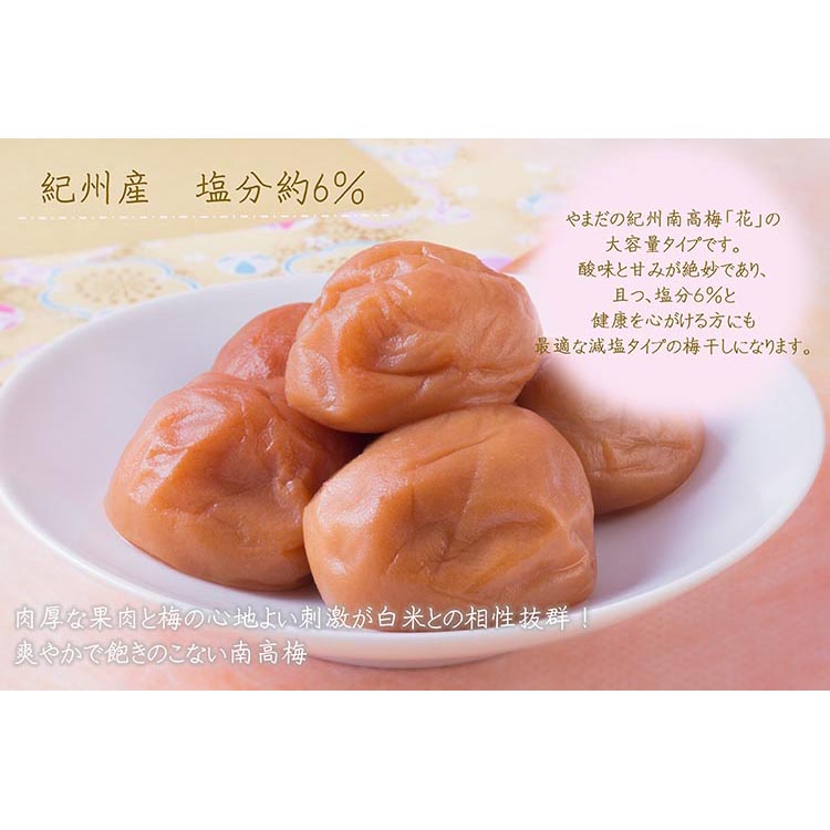【定期便/2か月ごと/全5回】紀州南高梅うす塩つぶれ（塩分