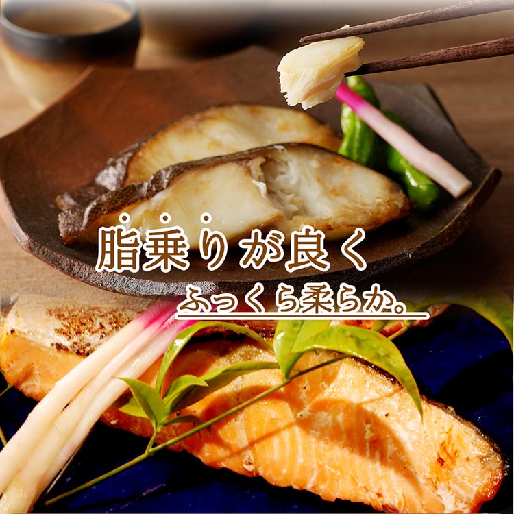 和歌山魚鶴仕込みのだし漬け天然銀だら切身6切＆銀鮭切身6