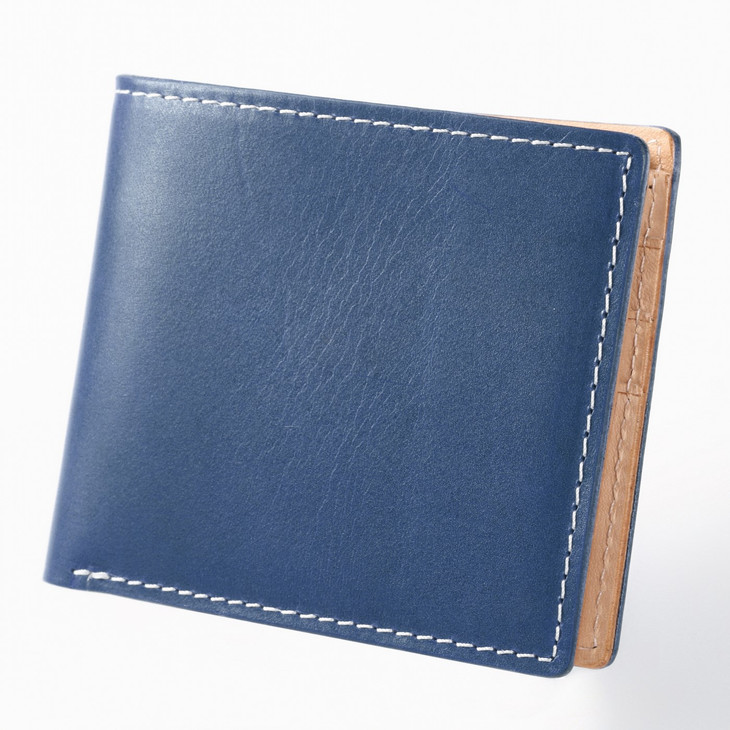 財布 折りたたみ 二つ折り財布 本革 牛革 ギフト 茶色 ブル