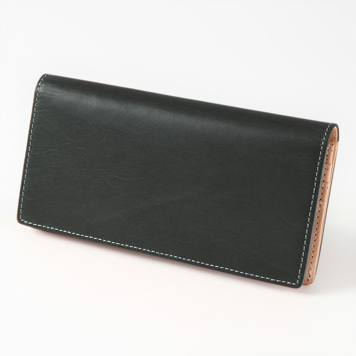 財布 長財布 二つ折り財布 本革 牛革 ギフト ブラック さい