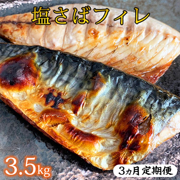 〈毎月定期便〉【ご家庭用　訳あり】塩さばフィレ3.5kg 全3
